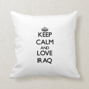 Coussin Gardez le calme et aimez l'Irak