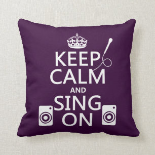 Coussin Gardez le calme et chantez sur (le karaoke)