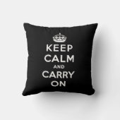 Coussin Gardez le calme et continuez (conception noire) (Verso)