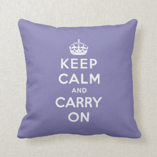 Coussin gardez le calme et continuez - pourpre et blanc