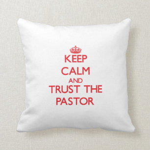 Coussin Gardez le calme et faites confiance au pasteur