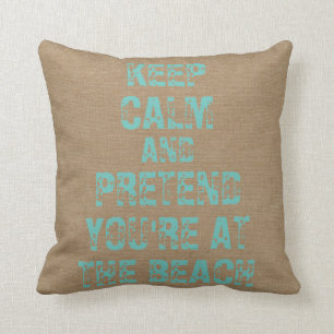 Coussin Gardez le calme et feignez-vous sont à la toile d