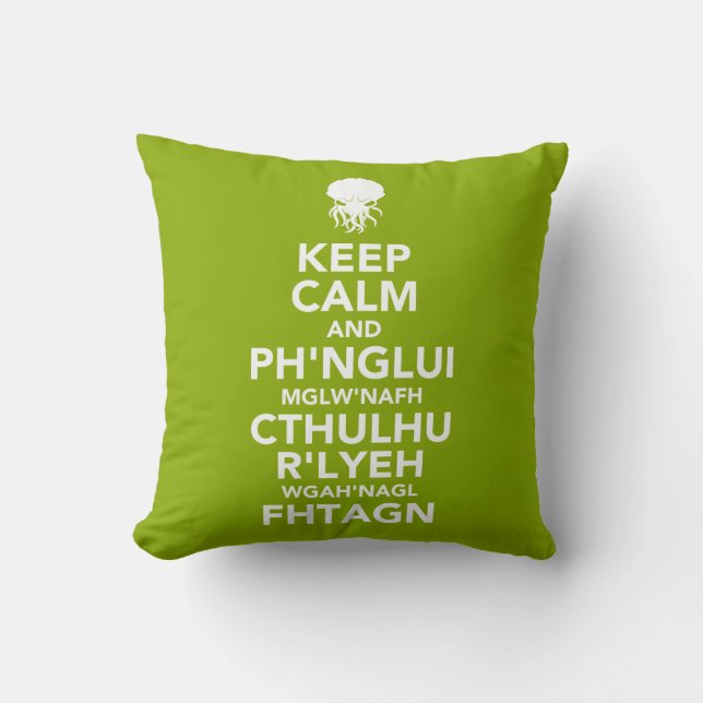 Coussin Gardez le calme et le Fhtagn (Recto)