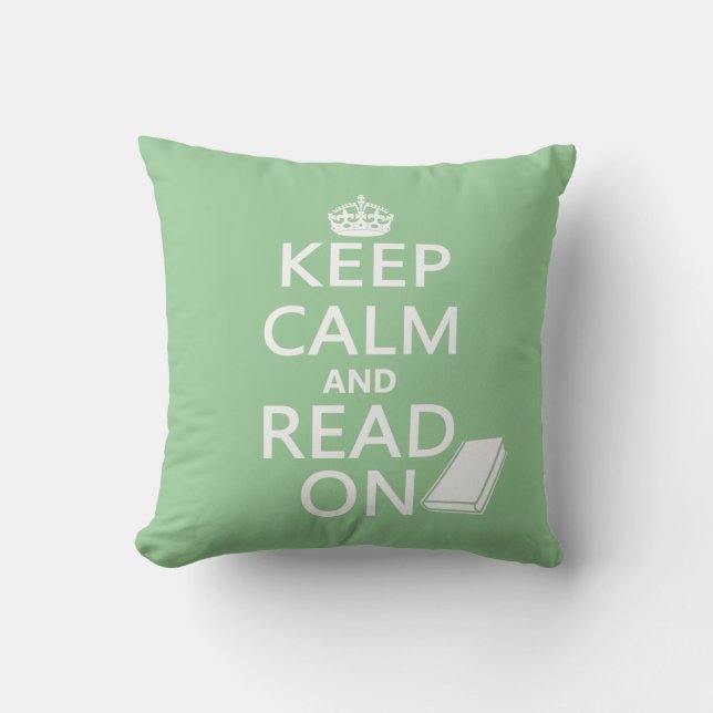 Coussin Gardez le calme et lisez dessus (Recto)