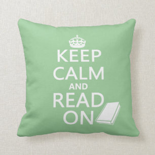 Coussin Gardez le calme et lisez dessus