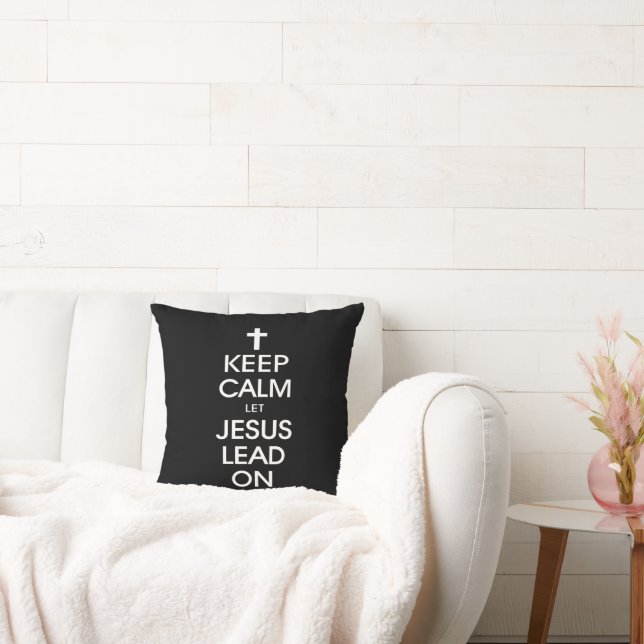 Coussin Gardez Le Calme Laissez Jésus Diriger - Religieux  (Canapé)