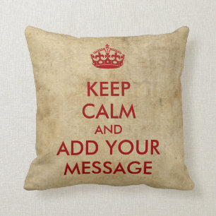 Coussin Gardez le calme rouge sur le parking