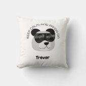 Coussin Gardez votre calme et Panda activé (Recto)