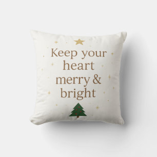 Coussin Gardez Votre Cœur Joyeux & Lumineux – Fêtes Cosy