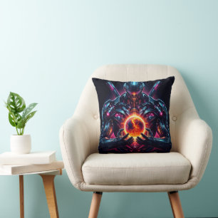 Coussin Gardien Cosmique Cybernétique Abstrait Robot Futur