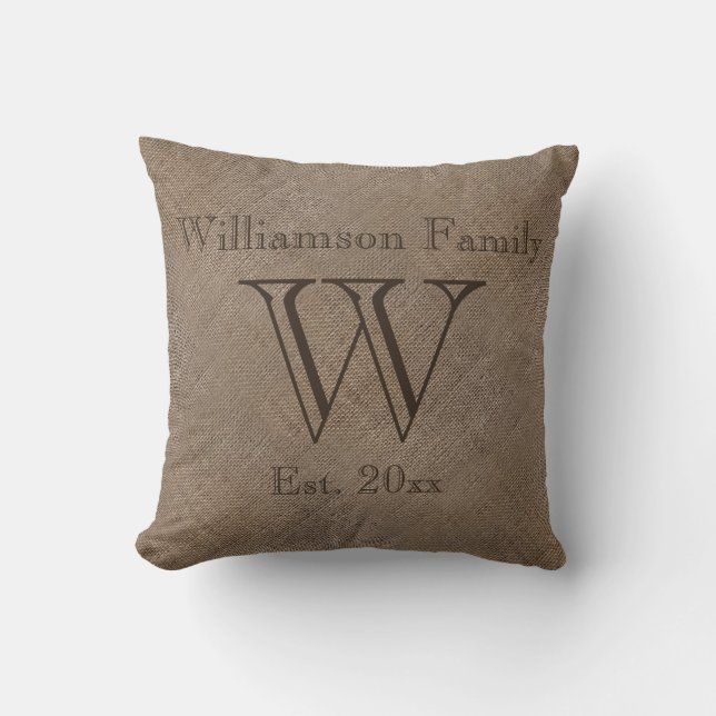 Coussin Gardien de famille de look Burlap Rustique personn (Recto)