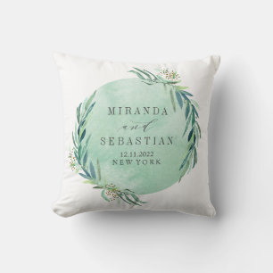 Coussin Gardien Mariage Eucalyptus Monogram frais