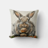 Coussin Gâteau Cupcake Lapin Capriceux pour un Premier Ann (Recto)