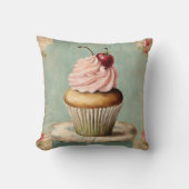 Coussin Gâteau cupcake rose pays français vintage Cottagec (Recto)