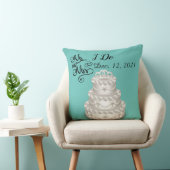 Coussin Gâteau de date de mariage personnalisé (Chaise)