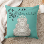 Coussin Gâteau de date de mariage personnalisé (Couverture)