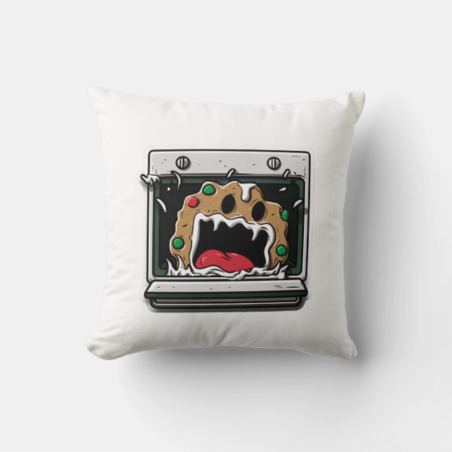 Coussin Gâteau de Noël drôle qui crie du four (Recto)