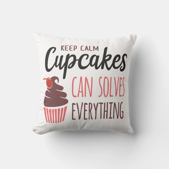 Coussin Gâteau Fun Cupcake Keep Calm Les Cupcakes Résolven (Recto)