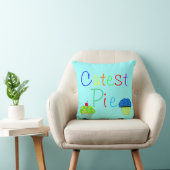Coussin Gâteaux Cupcakes Jaune & Bleu "Cutest Pie" PERSONN (Chaise)