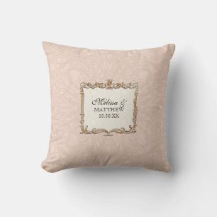 Coussin Gatsby Art Déco Nouveau dentelle Faux Gold Tulip