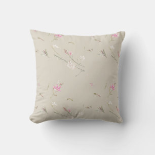 Coussin Gaura Aquarelle Florale Ivoire Douce