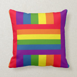 Coussin Gay pride coloré de drapeau d'arc-en-ciel