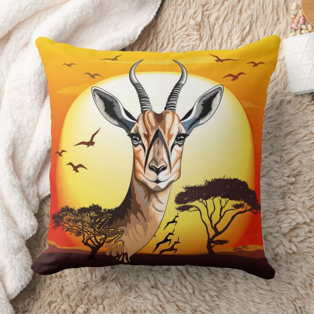 Coussin Gazelle Antelope africaine animal sauvage (Couverture)