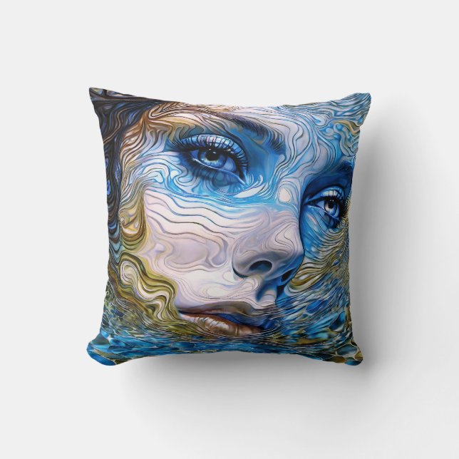 Coussin "Gazon En Acier" - Femmes Dans L'Eau (Recto)