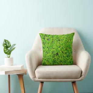 Coussin Gazon vibrant d'un vert émeraude