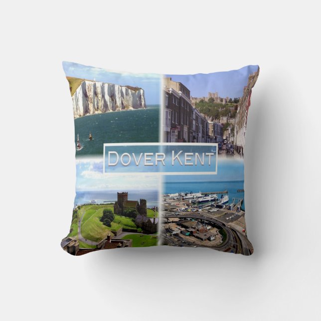 Coussin GB Dover Kent - Dover Castle - White Cliff - Casta (Recto)