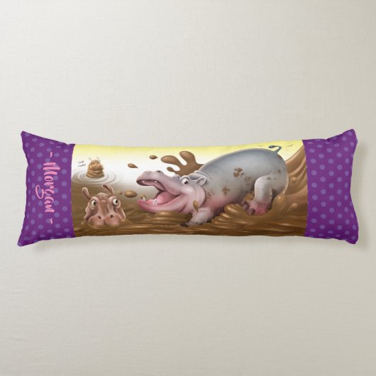 Coussin géant du corps Hippopotames dans les viole (Devant)