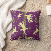 Coussin Gecko Lizards Imprimer Motif ethnique vert violet (Couverture)