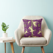 Coussin Gecko Lizards Imprimer Motif ethnique vert violet (Chaise)