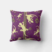 Coussin Gecko Lizards Imprimer Motif ethnique vert violet (Verso)