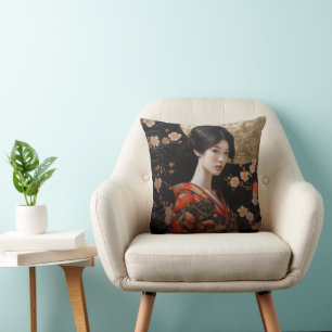 Coussin Geisha belle femme