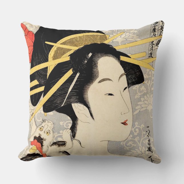 Coussin Geisha d'Ukiyo-e (Recto)