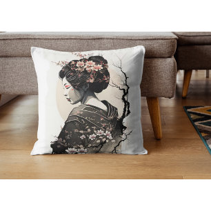 Coussin Geisha japonaise gracieuse -