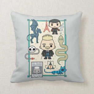 Coussin GELLERT GRINDELWALD™ et dessin sur os