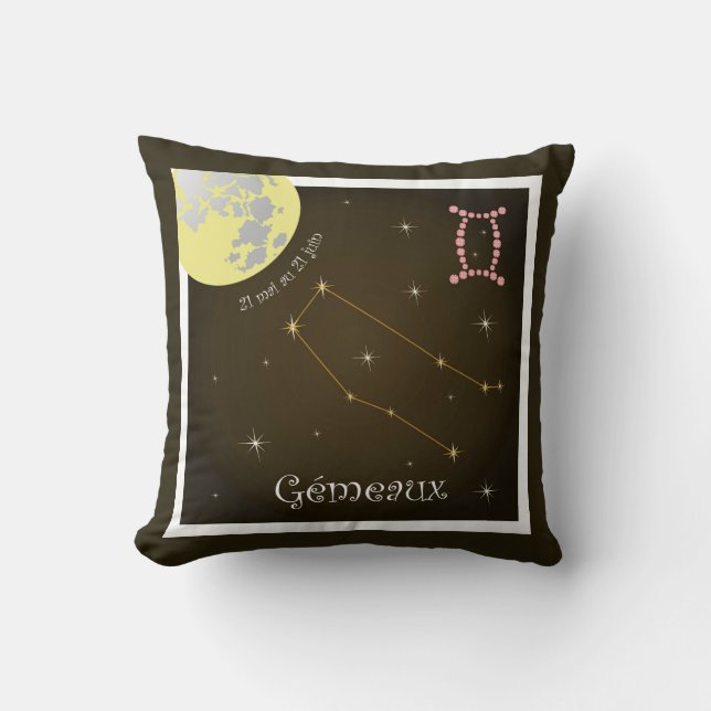 Coussin Gémeaux 21 mai au 21 juin (Recto)