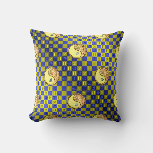 Coussin Gémeaux & Bœuf de Feu (Recto)