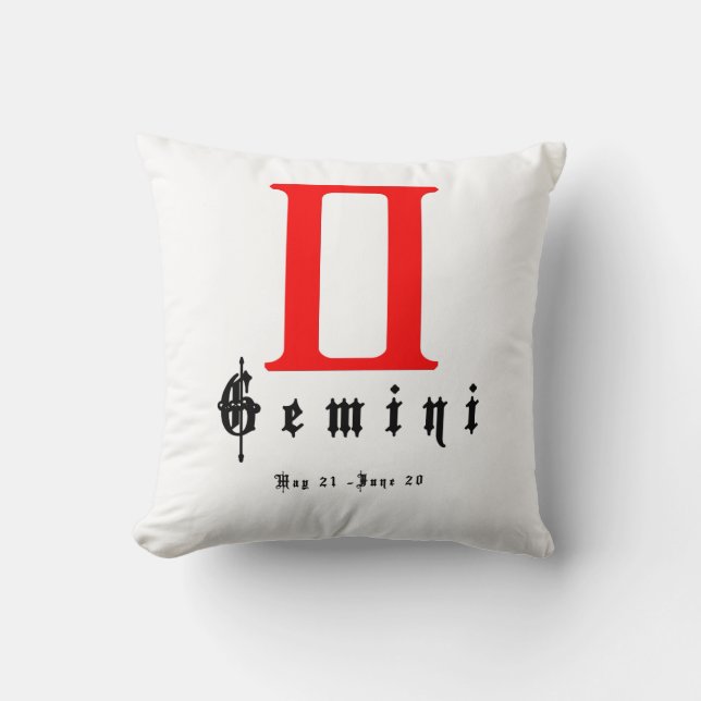 Coussin Gémeaux, Horoscope, zodiaque, astrologie (Recto)