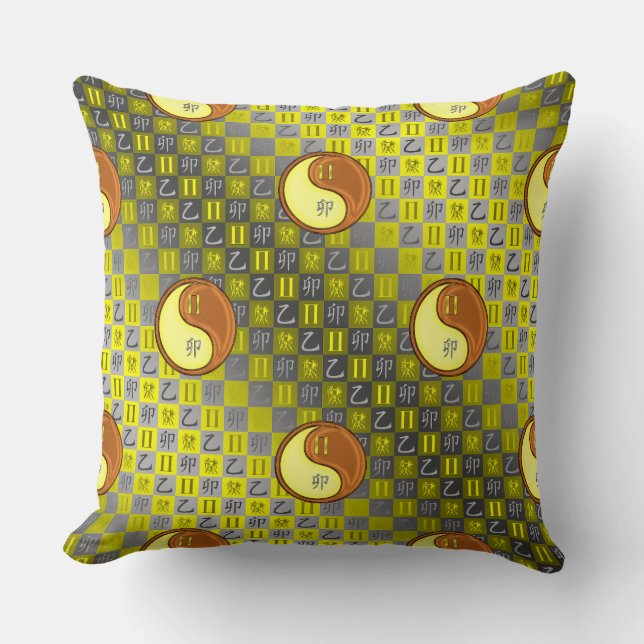 Coussin Gémeaux & Lapin de Bois (Recto)