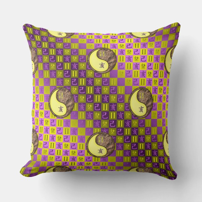 Coussin Gémeaux & Sanglier de Terre (Recto)
