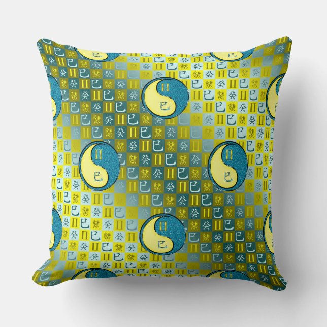 Coussin Gémeaux & Serpent d'eau (Recto)
