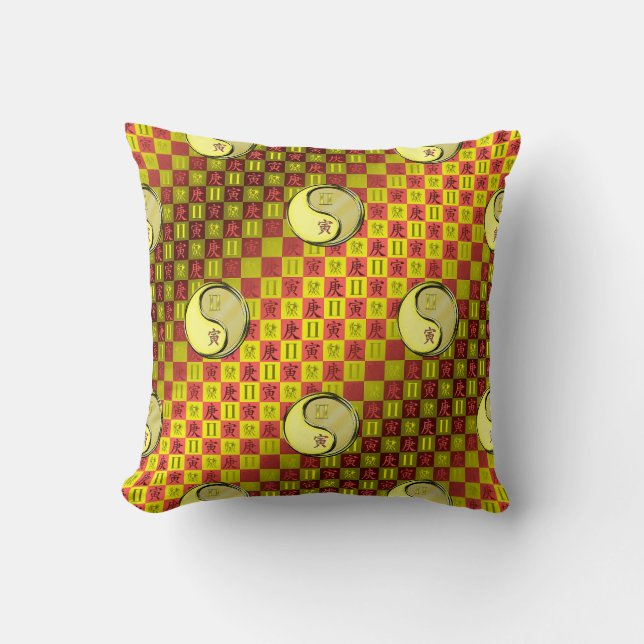 Coussin Gémeaux & Tigre de Métal (Recto)