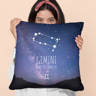 Coussin Gemini Constellation Zodiaque personnalisée