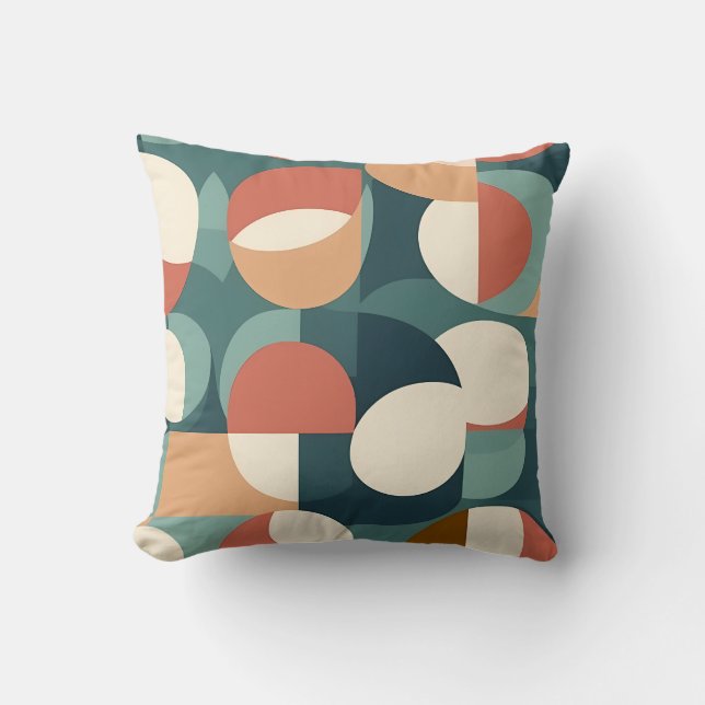 Coussin Gemini said Retro Geometric Semicircle Pillow (Recto)