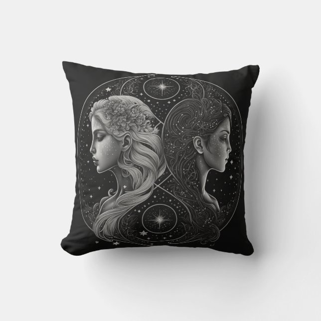Coussin Gemini Zodiac Astrologique (Recto)