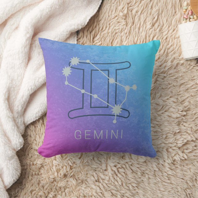 Coussin Gemini Zodiac Star Sign Watercolor (Couverture)