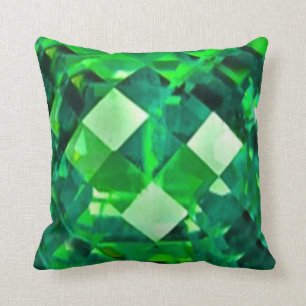 Coussin Gemme verte verte de pierre porte-bonheur